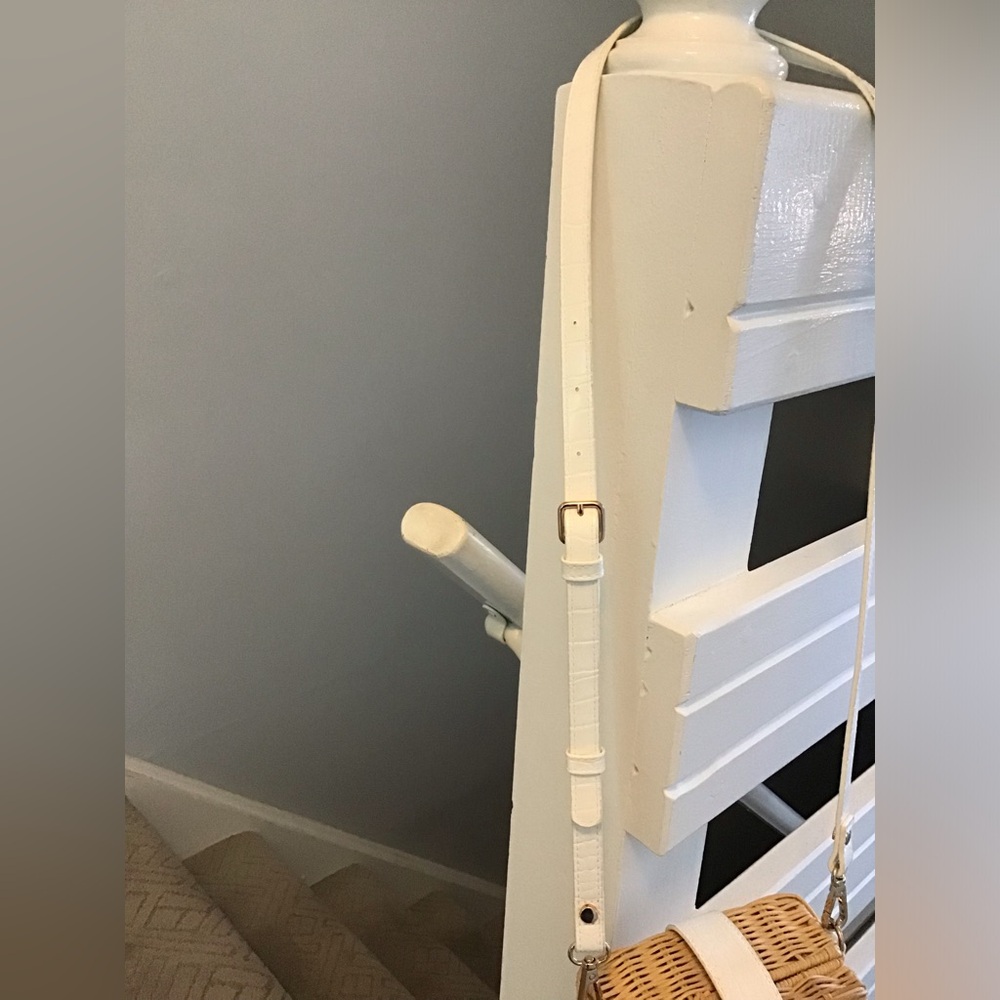 NWOT Topshop wicker handbag with shell closure - Picture 6 of 11